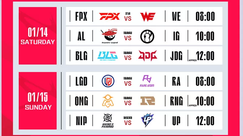 Расписание 1-й недели LPL Spring 2023